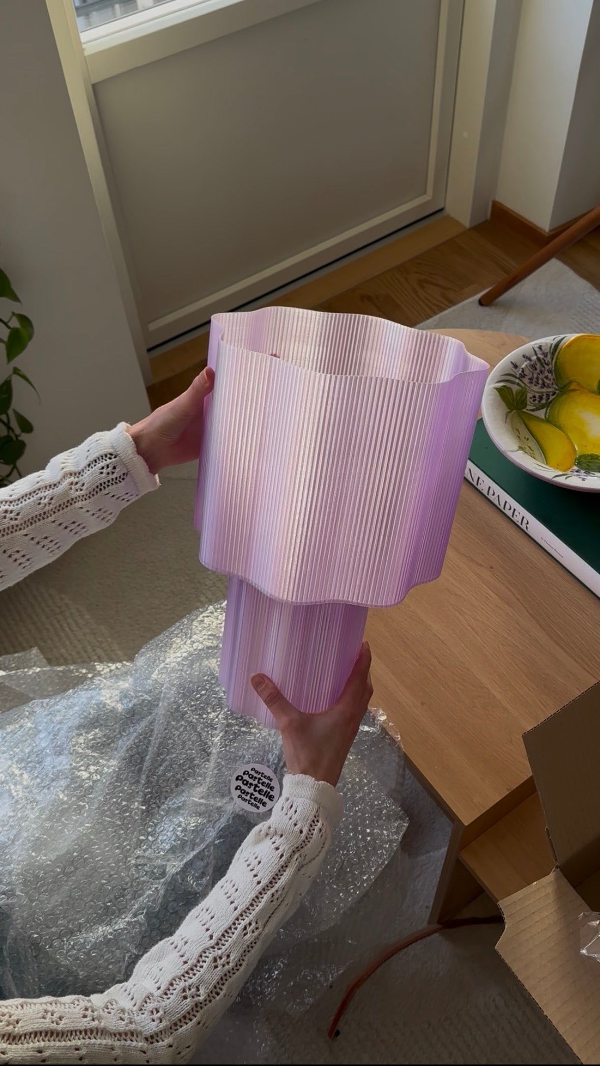 Lavender Ripple Table Lamp