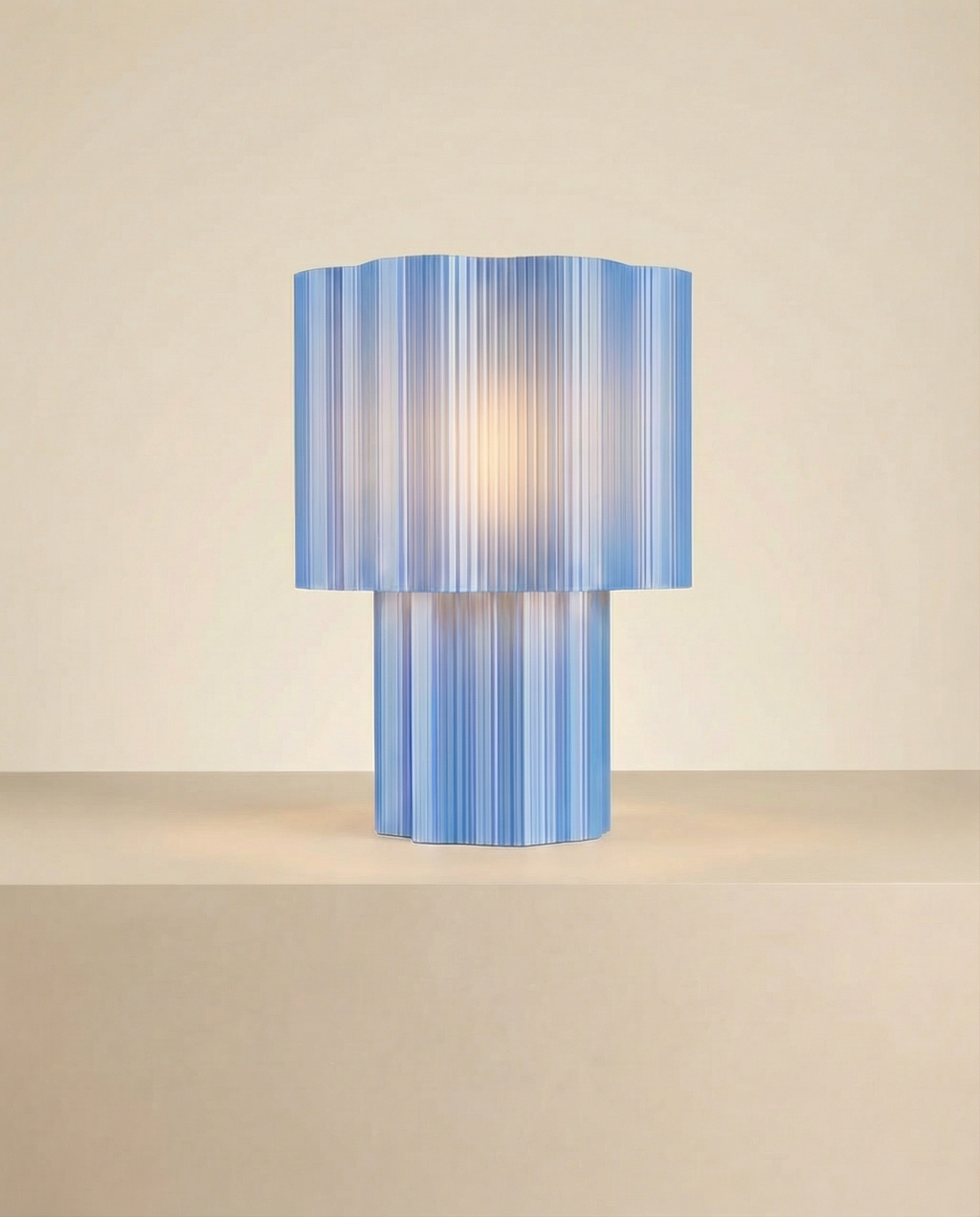 Sky Blue Ripple Table Lamp