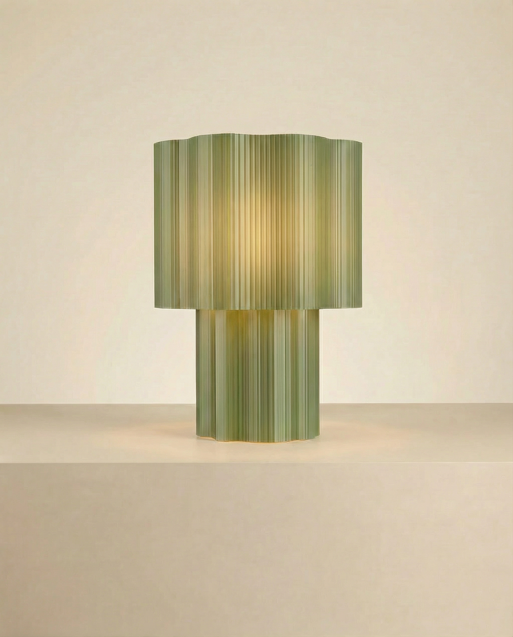 Olive Ripple Table Lamp