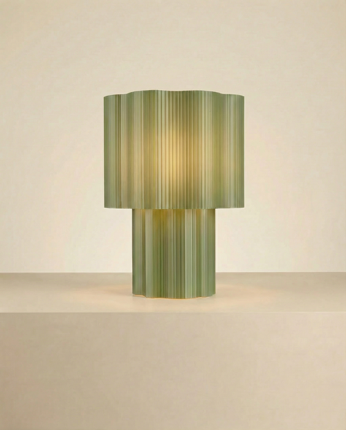 Olive Ripple Table Lamp