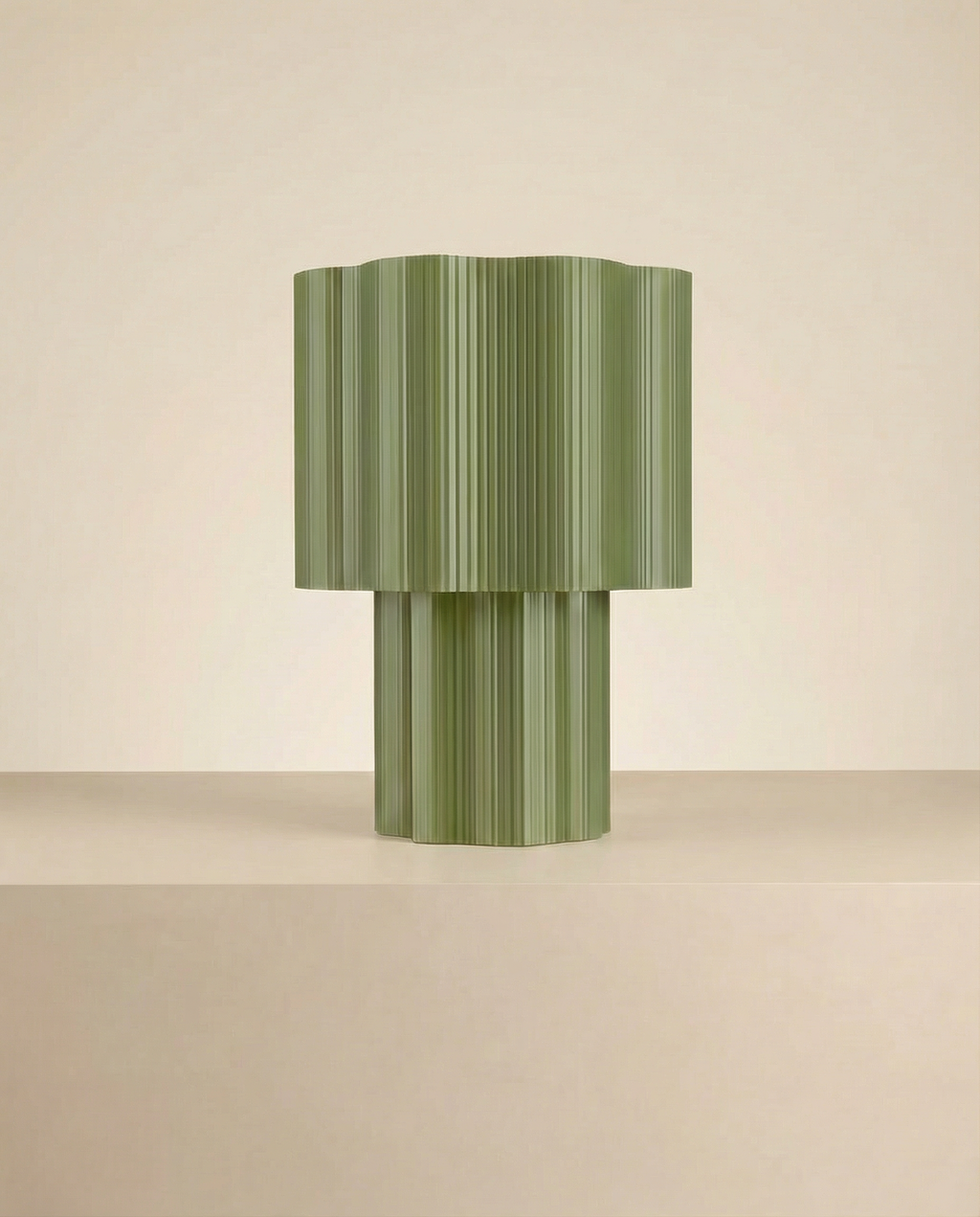 Olive Ripple Table Lamp