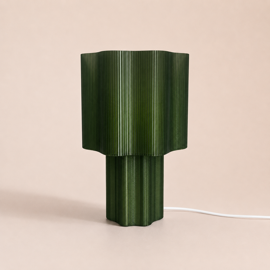 Olive Ripple Table Lamp